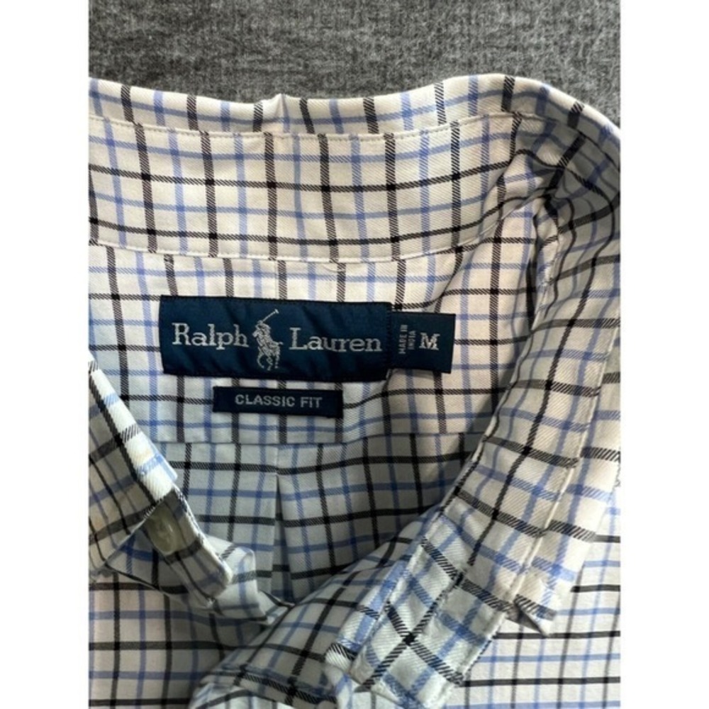 Ralph Lauren Classic Fit Shirt Button Down Men's Sz Medium Black,Blue & White - Picture 4 of 8